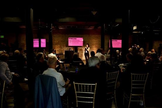 Attendees in conversation during Human+Tech Week